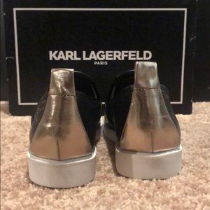 Karl Lagerfield Black /Gold Cler slip on